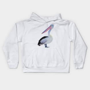 White Pelican illustration. Beach themed art, great gift for bird lovers Kids Hoodie